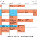 Gruppetimeplan fra påske til sommerferien