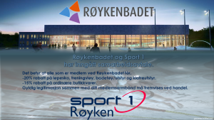 Medlemmer ved Røykenbadet får gode rabatter på Sport 1 Røyken! 