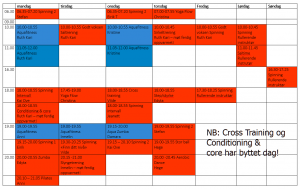 Endringer på gruppetimeplanen fra 20. mars 2017