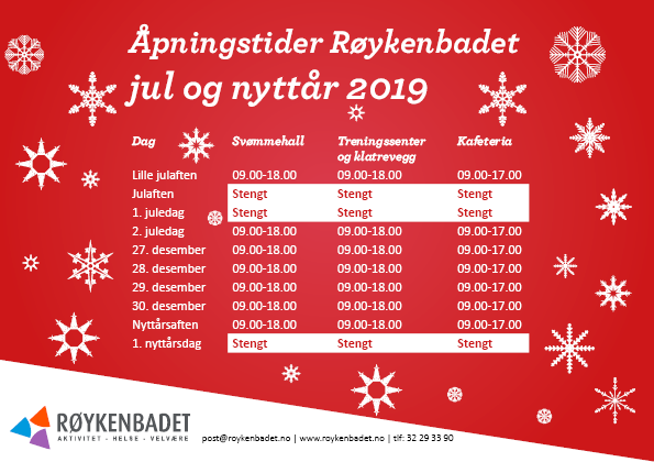 Åpningstider julen 2019